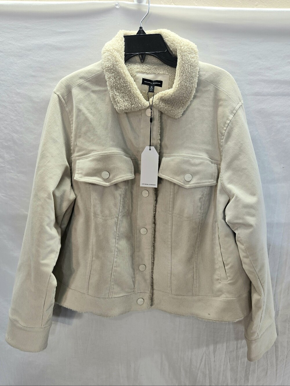 Universal Standard Women's Medium Corduroy Trucker Jacket Sherpa Lined New